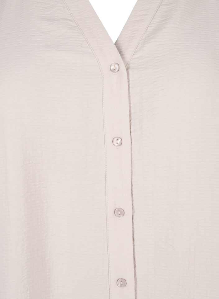 Viskose skjortebluse med 3/4 ærmer, Chateau Gray, Packshot image number 2