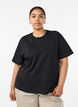 Boxy T-shirt i bomuld, Sort, Model image number 0