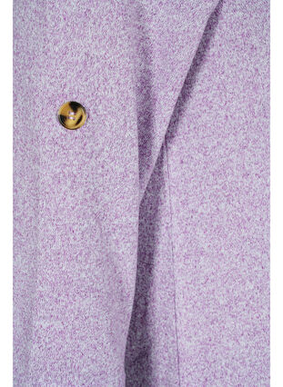 Bluse med knapper og 3/4 ærmer, Royal Lilac Melange, Packshot image number 3