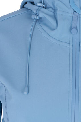 Kort softshell jakke med hætte, Blue Shadow, Packshot image number 2