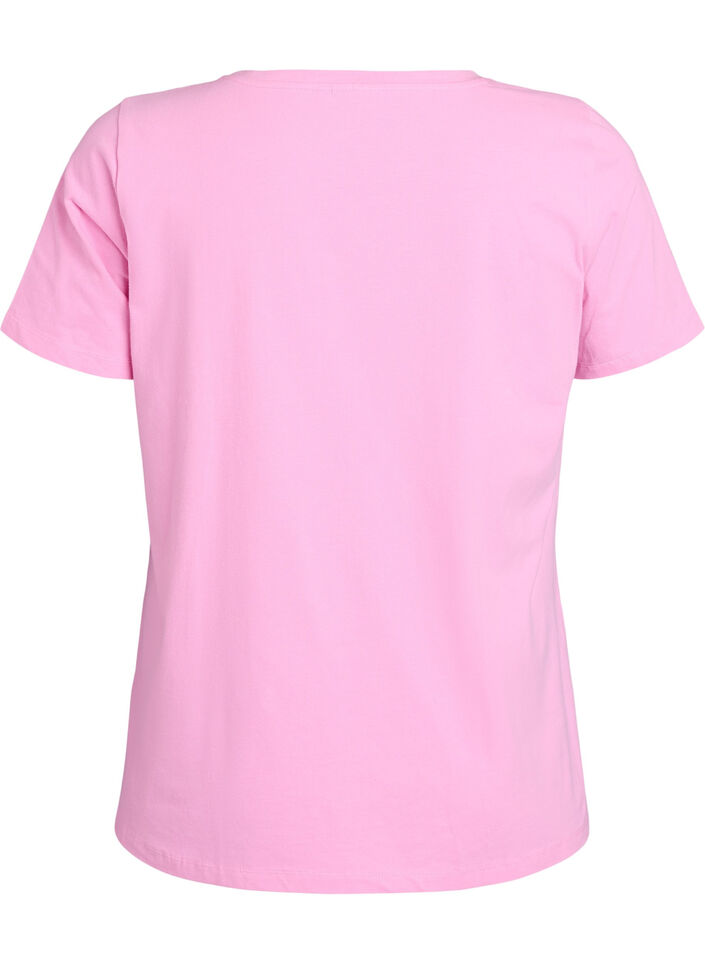 Ensfarvet basis t-shirt i bomuld, Lyser&oslash;d, Packshot image number 1