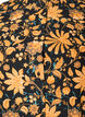 Blomstret bomuldskjole med fl&aelig;sedetaljer og l&oslash;s A-form, Orange, Packshot image number 2