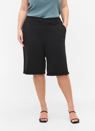 Shorts med elastikkant og lommer, Black, Model image number 2