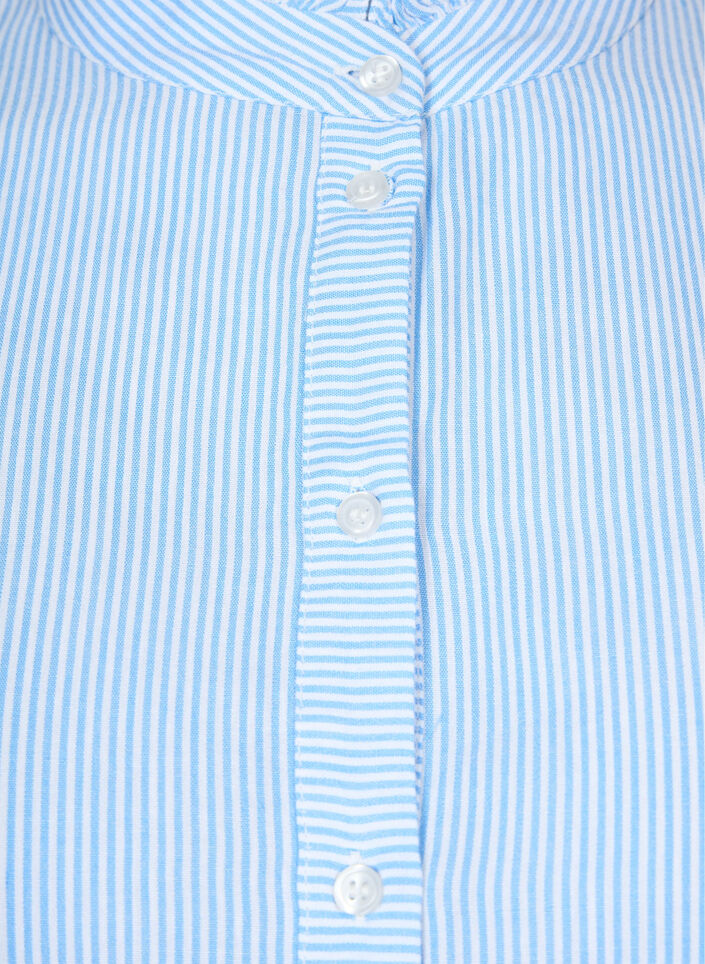 Skjorte med flæsekrave og crochetbånd, Marina W. Stripe, Packshot image number 2