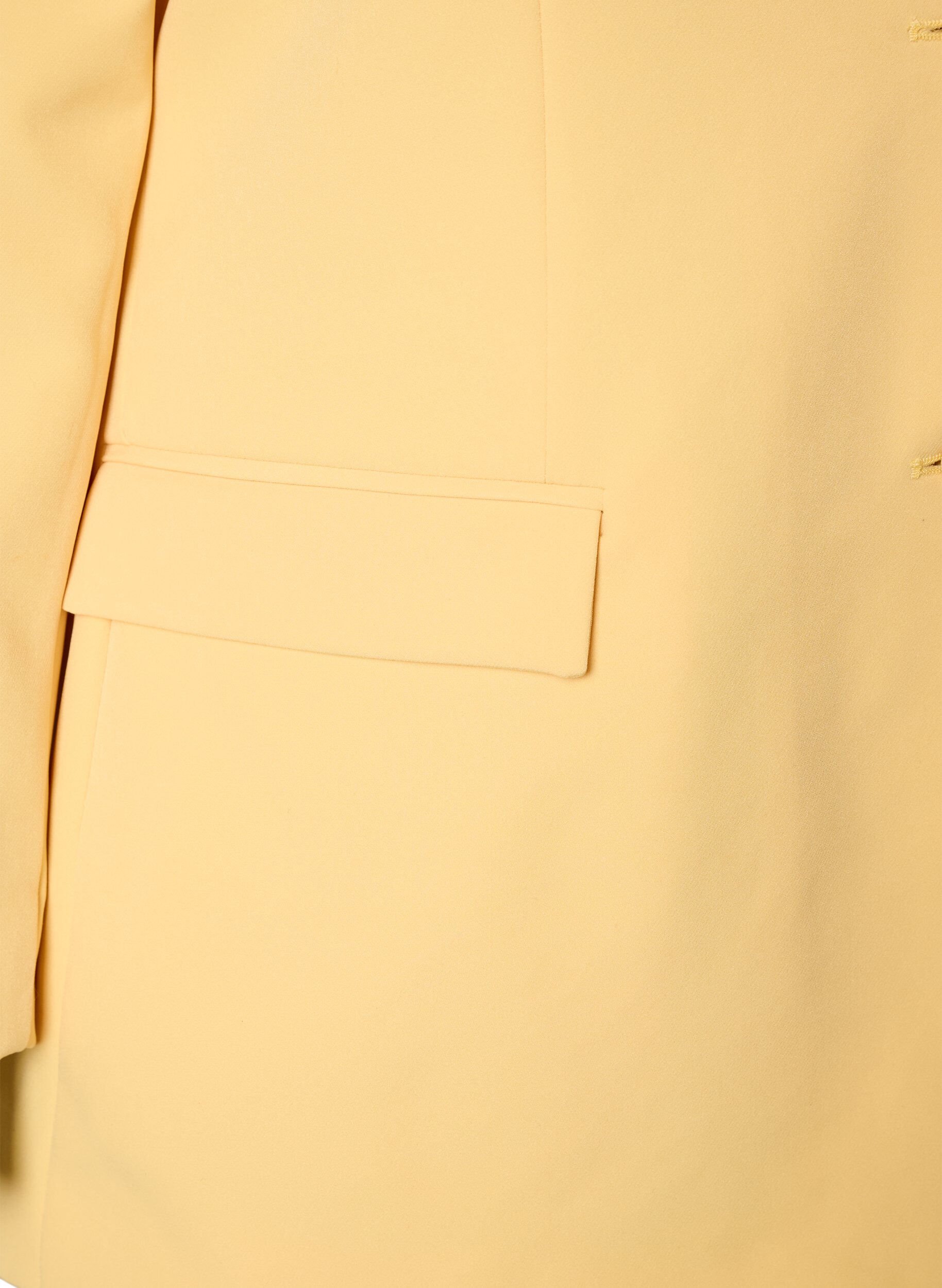 Zizzi Klassisk blazer med knaplukning, Gul, Packshot image number 3
