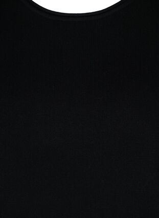 Viskose strikbluse med chiffonærmer, Black, Packshot image number 2
