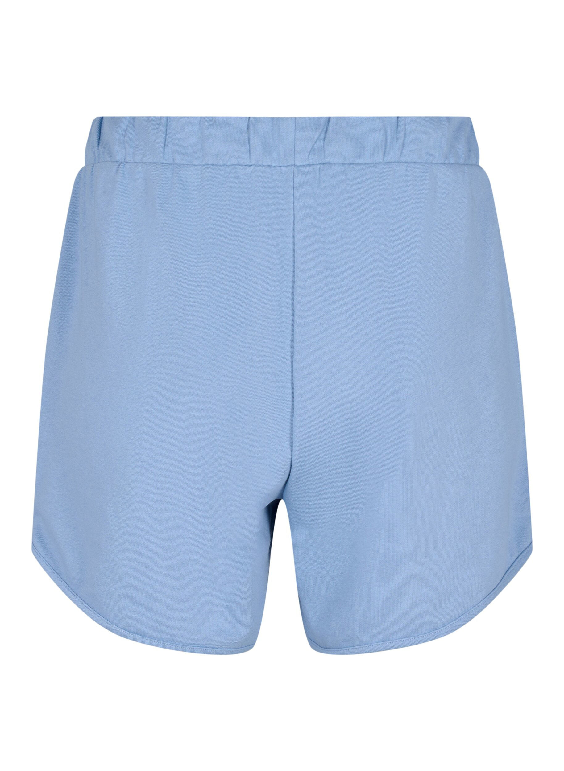 Zizzi Ensfarvede sweatshorts med lommer, Faded Denim, Packshot image number 1