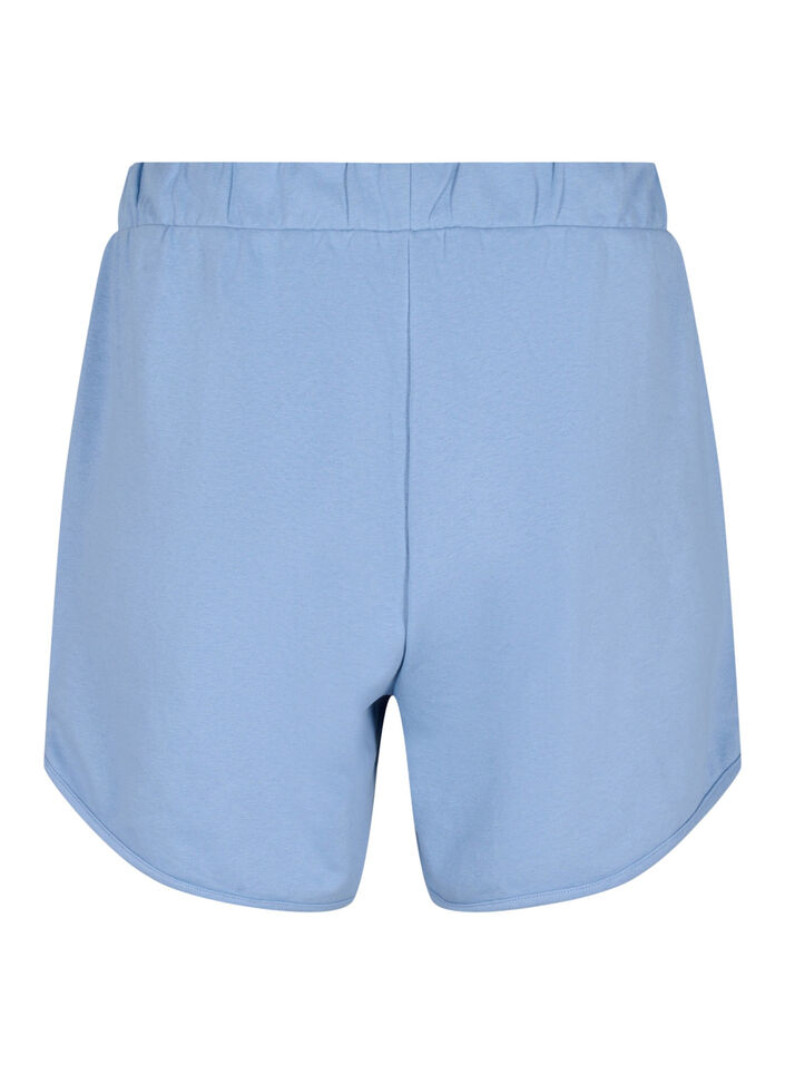 Ensfarvede sweatshorts med lommer, Faded Denim, Packshot image number 1