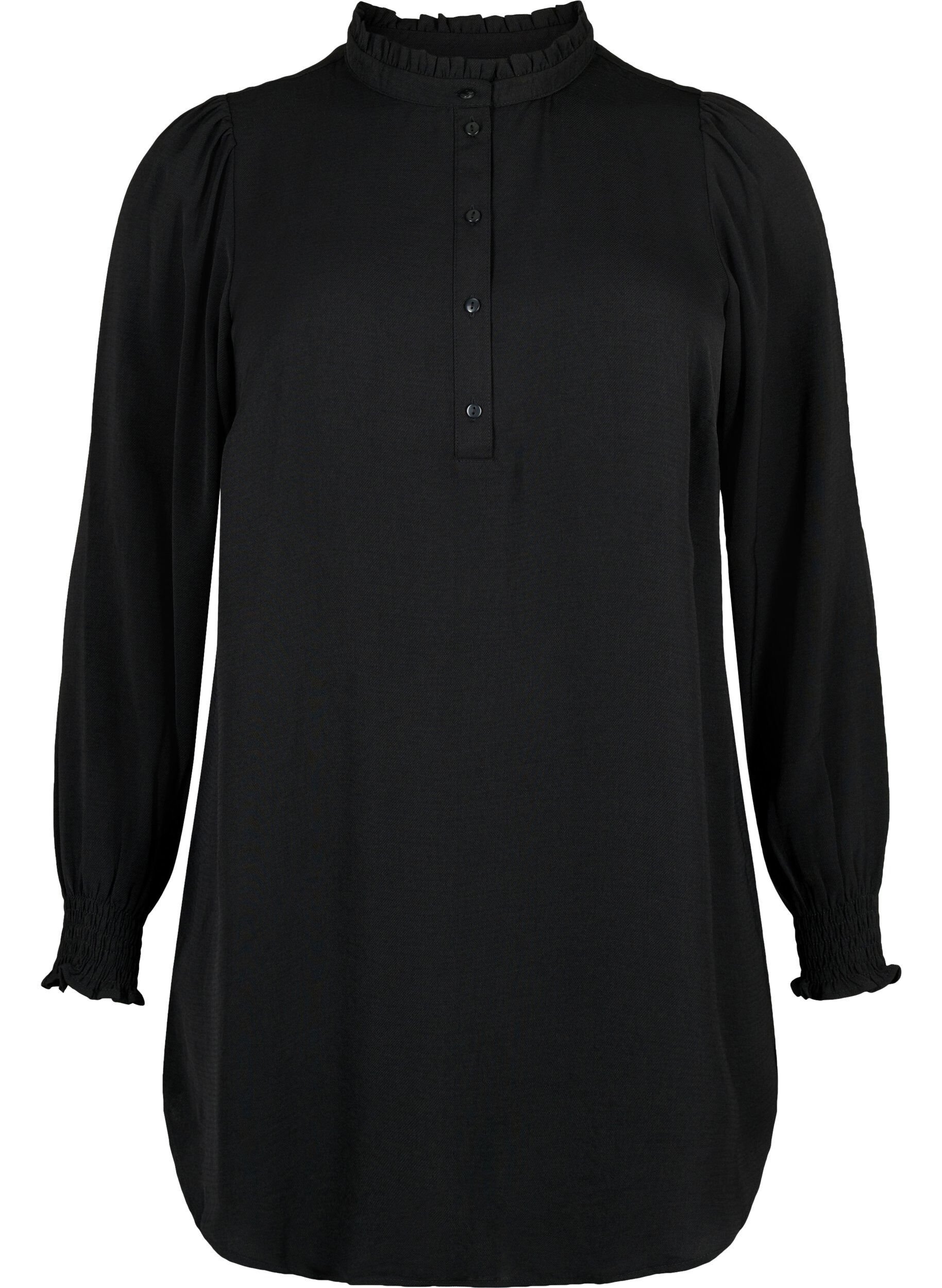 Zizzi Tunika med smock, Black, Packshot image number 0