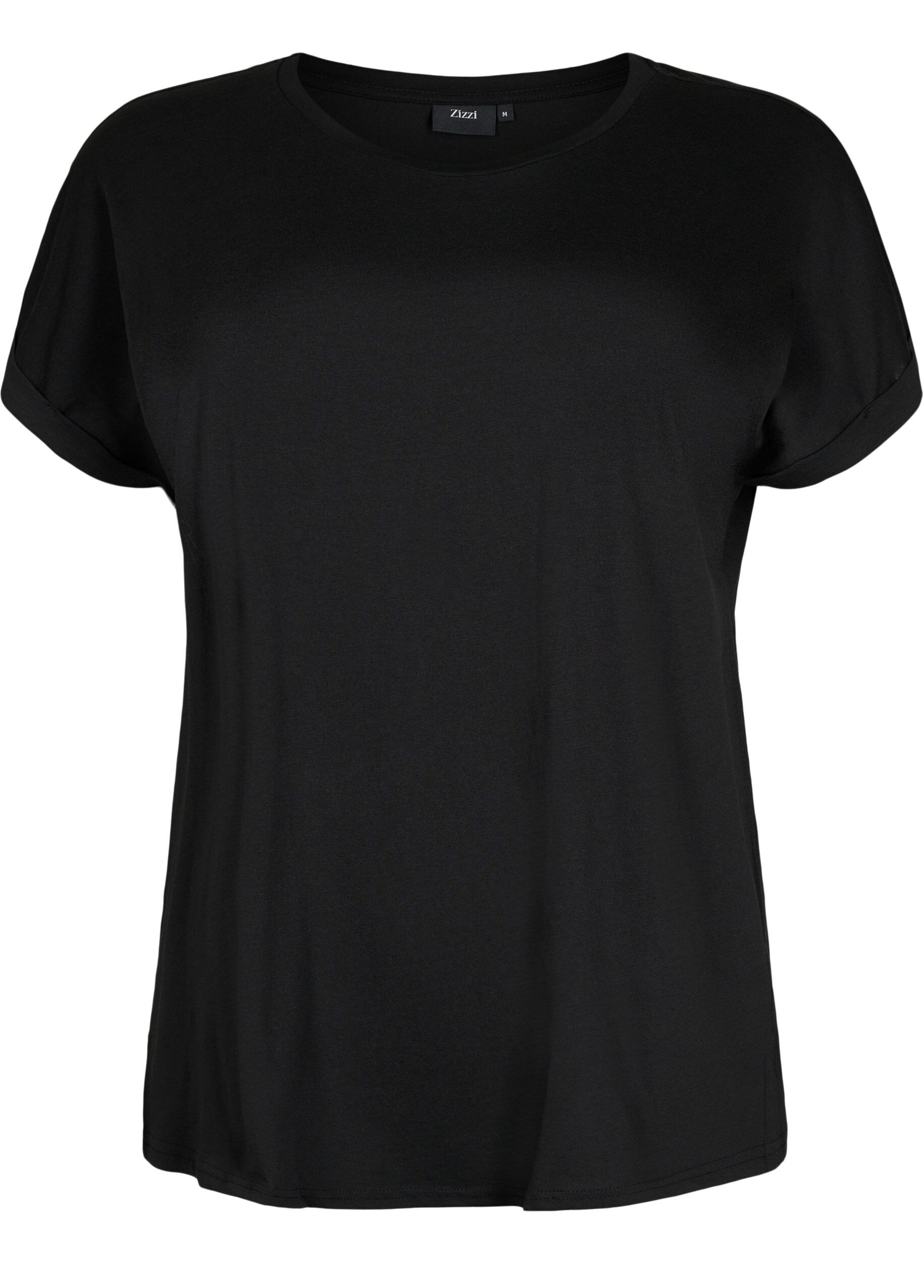 Zizzi2-pak kort&aelig;rmet t-shirts, Bl&aring;, Packshot image number 3