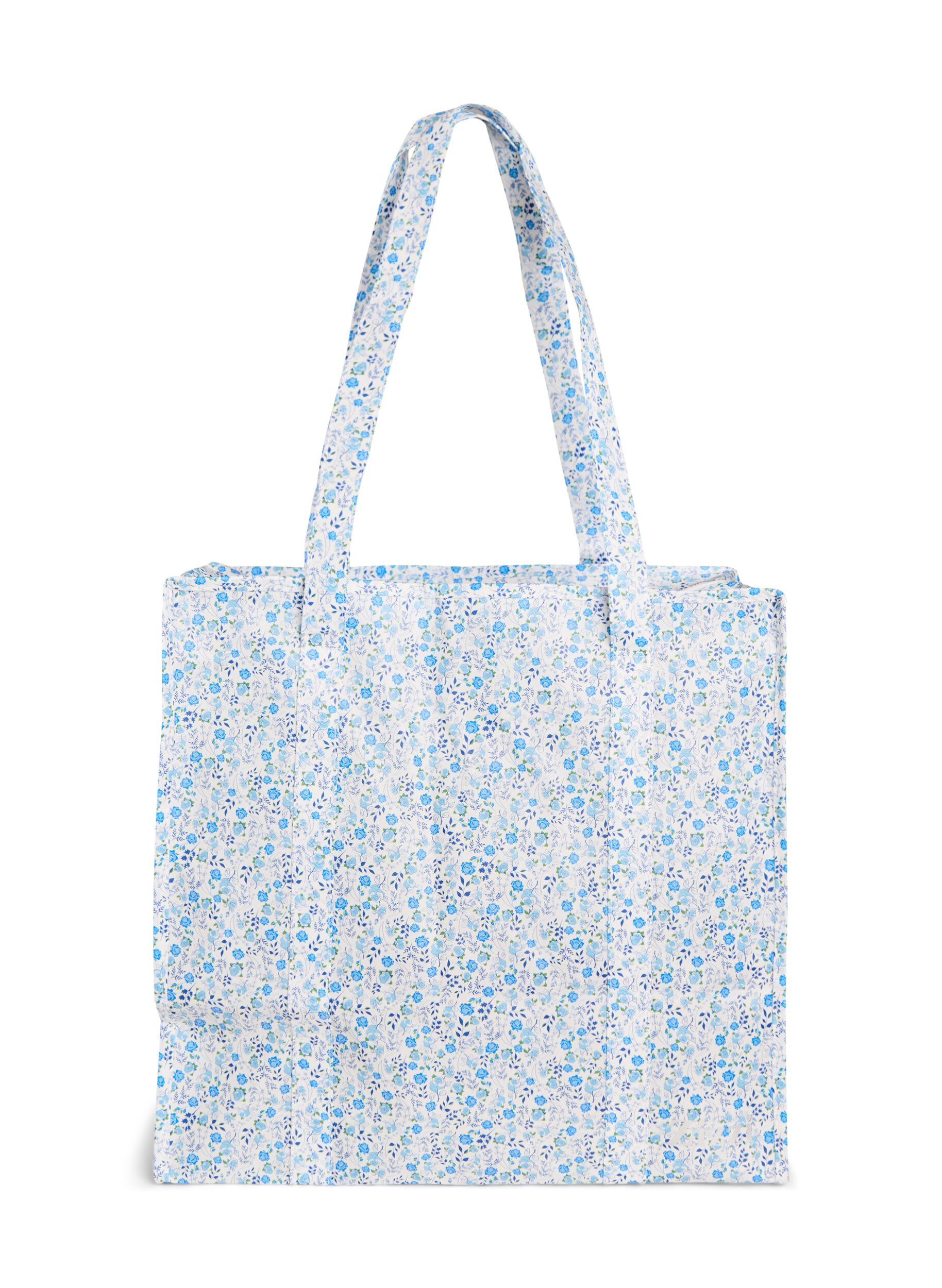 Zizzi Shoppingbag med lynl&aring;s, Bl&aring;, Packshot image number 1