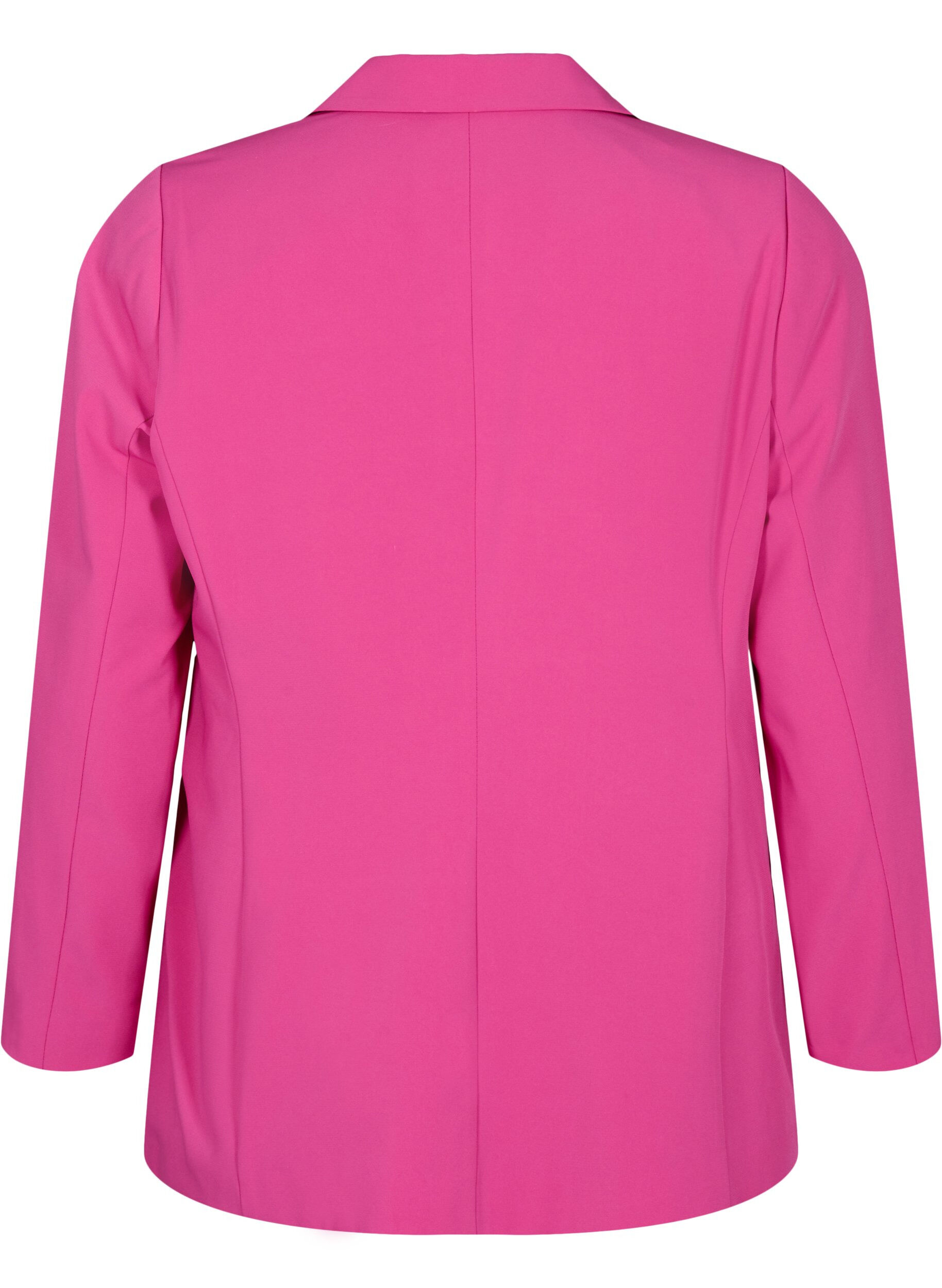 Zizzi Klassisk blazer med lommer, Festival Fuchsia, Packshot image number 1