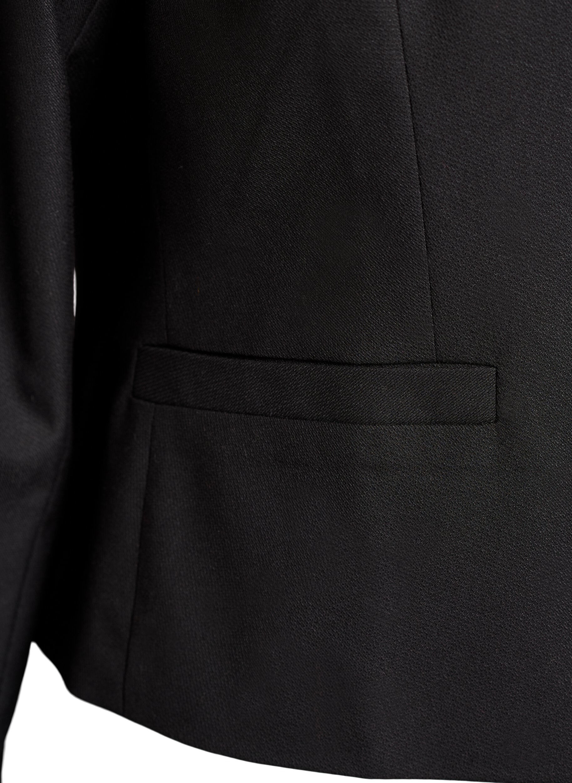 Zizzi Kort jakke med guldfarvede knapper, Sort, Packshot image number 3