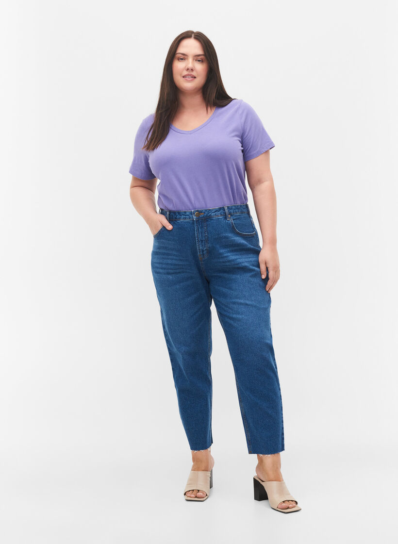 Cropped Mille mom fit jeans, Blue Denim 5, Model