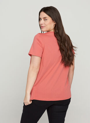 Kortærmet t-shirt med printdetaljer, Faded Rose, Model image number 1