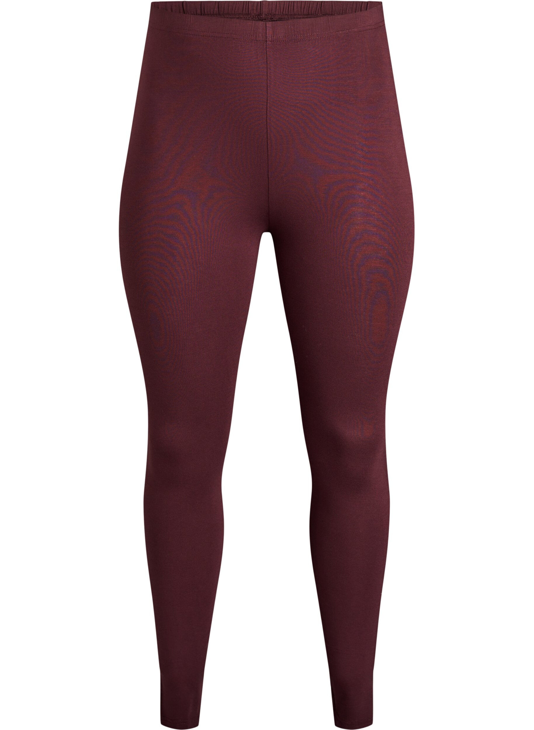 ZizziBasis leggings i viskose, M&oslash;rk Bordeaux, Packshot image number 0