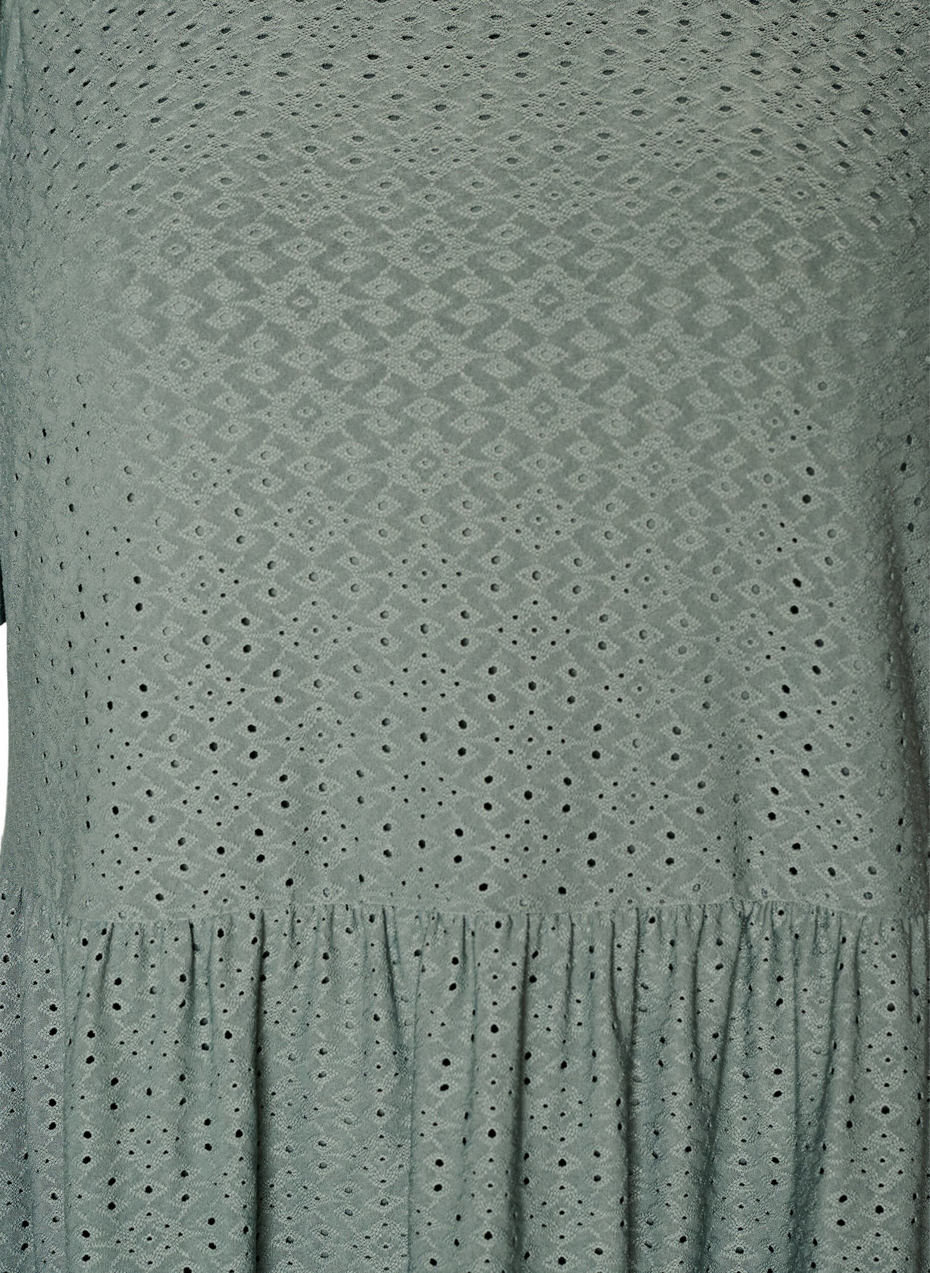 ZizziKort kjole med hulm&oslash;nster og lagdelt sk&oslash;rt, Gr&oslash;n, Packshot image number 2