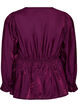 Glansfuld viskosebluse med peplum-effekt, Lilla, Packshot image number 1