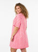 Lang oversize T-shirt i &oslash;kologisk bomuld med striber, Lyser&oslash;d, Model image number 2