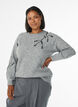 Strikbluse med perlebroderi, Gr&aring;, Model image number 0