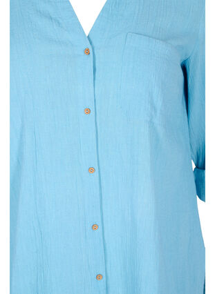 Skjortebluse med knaplukning, Alaskan Blue, Packshot image number 2