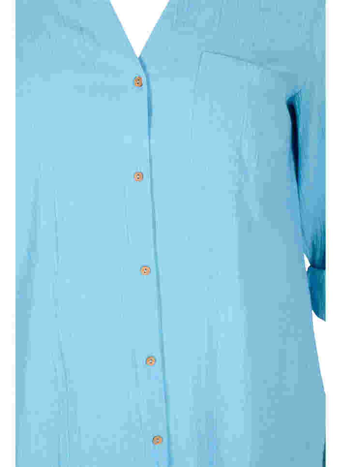 Skjortebluse med knaplukning, Alaskan Blue, Packshot image number 2