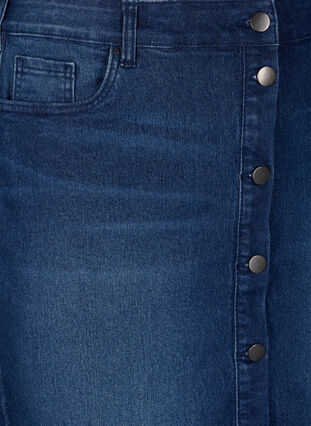 FLASH - Denim nederdel med knaplukning, Dark Blue Denim, Packshot image number 2
