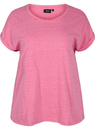 Meleret bomulds t-shirt, Fandango Pink Mél, Packshot image number 0