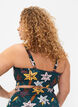 Blomstret bikini bh med fl&aelig;sedetaljer, Gr&oslash;n, Model image number 1