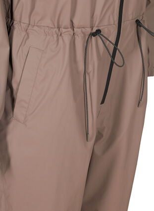 Regn jumpsuit med hætte og lommer, Iron, Packshot image number 3