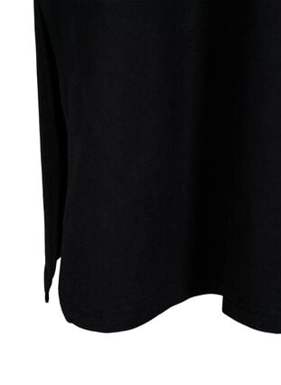 Bomuldskjole med korte ærmer, Black, Packshot image number 3