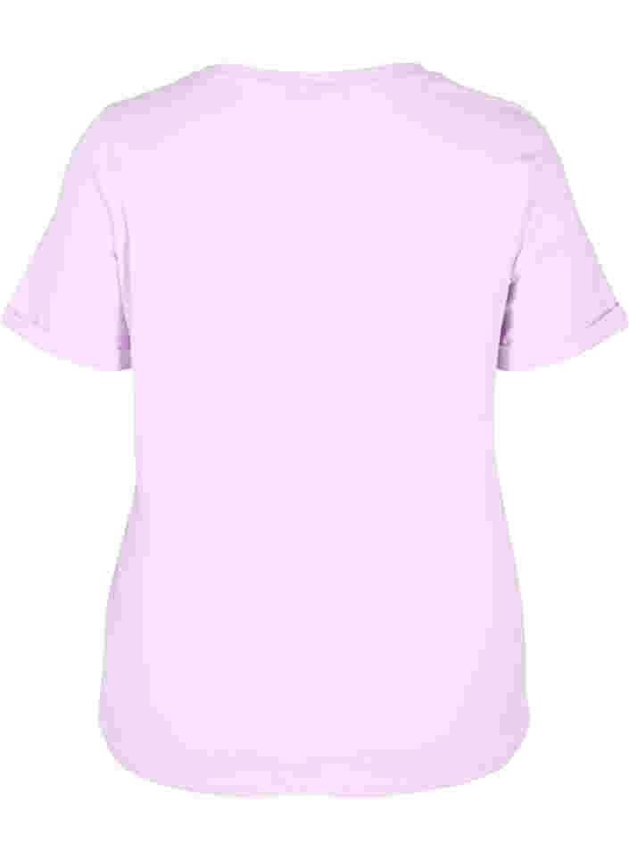 Basis t-shirt i bomuld, Orchid Bloom, Packshot image number 1