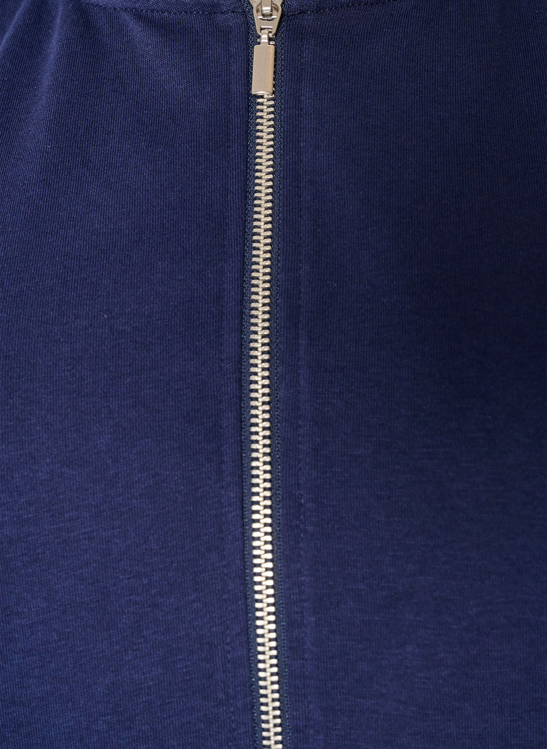 ZizziSweatcardigan med h&aelig;tte og lommer, Bl&aring;, Packshot image number 2