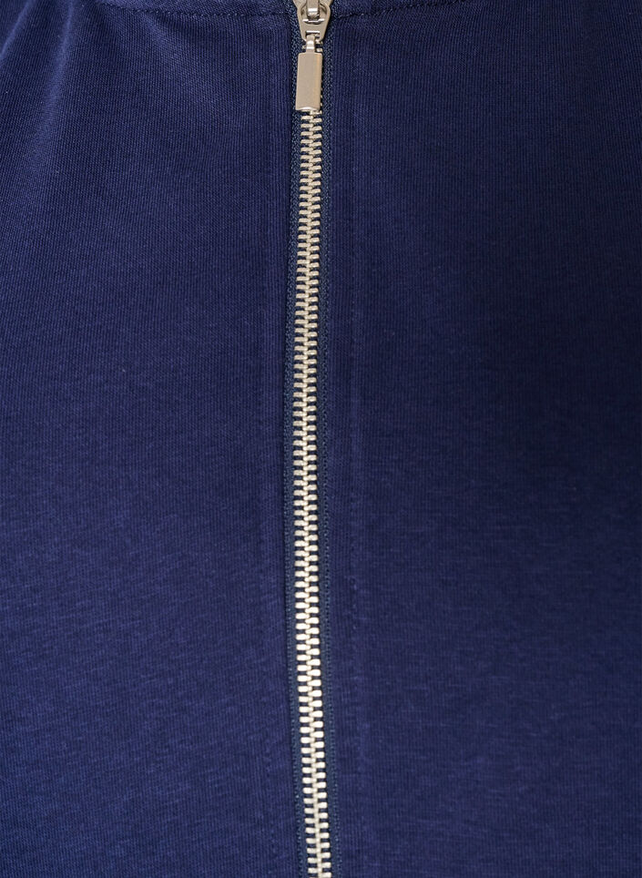 Sweatcardigan med h&aelig;tte og lommer, Bl&aring;, Packshot image number 2