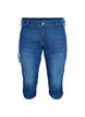 Slim fit capri jeans med lommer, Bl&aring;, Packshot image number 0