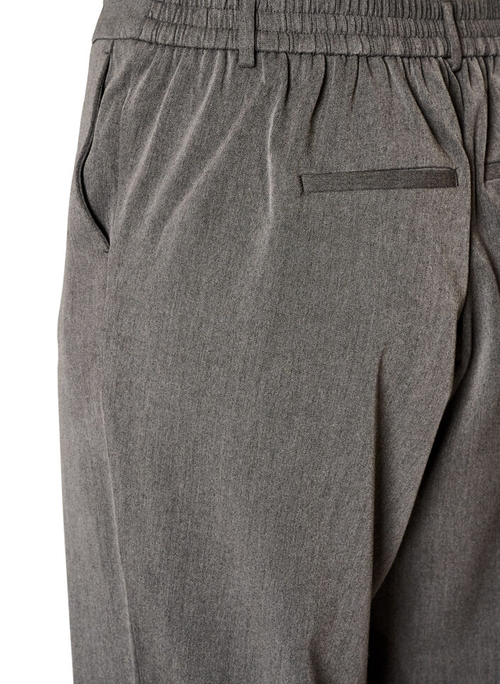 Habitbukser med h&oslash;j talje og lige pasform, Gr&aring;, Packshot image number 3