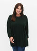 Strikbluse i bomulds-viskosemix, Gr&oslash;n, Model image number 0
