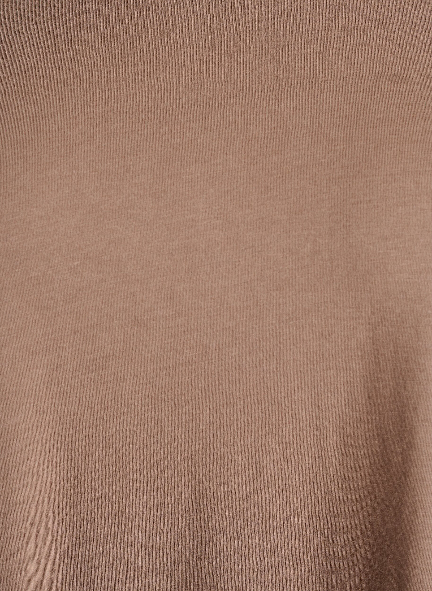 Zizzi Kort&aelig;rmet t-shirt i bomuldsblanding, Brun, Packshot image number 2