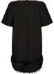 Kort jerseykjole med fjerkant, Sort, Packshot image number 1