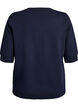 Finstrikket bluse med korte &aelig;rmer, Bl&aring;, Packshot image number 1