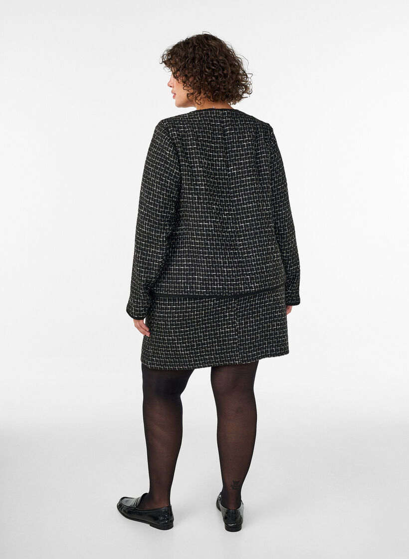 Kort nederdel i boucl&eacute;, Sort, Model image number 2