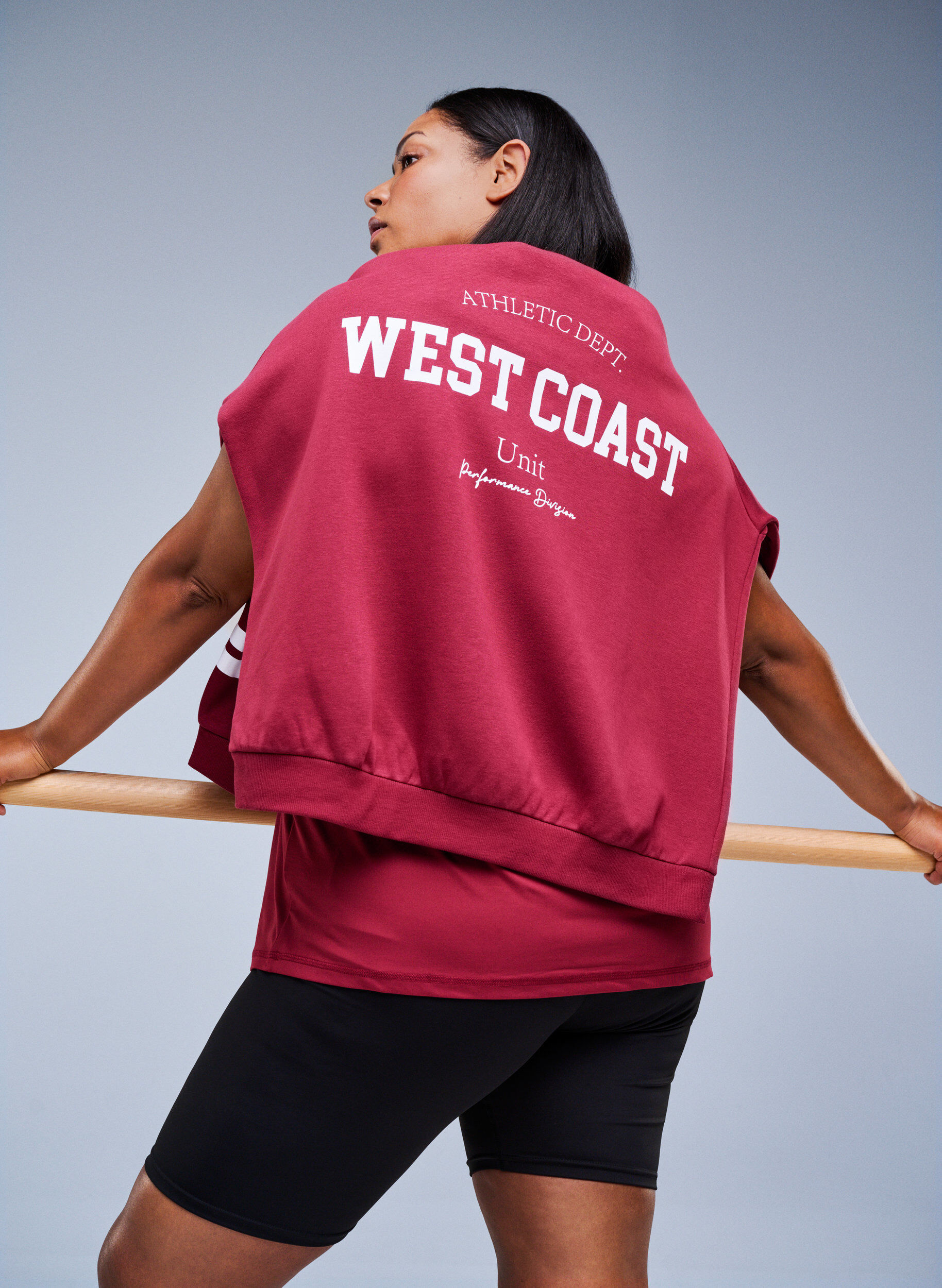 Zizzi Ensfarvet tr&aelig;nings t-shirt, R&oslash;d, Image image number 0