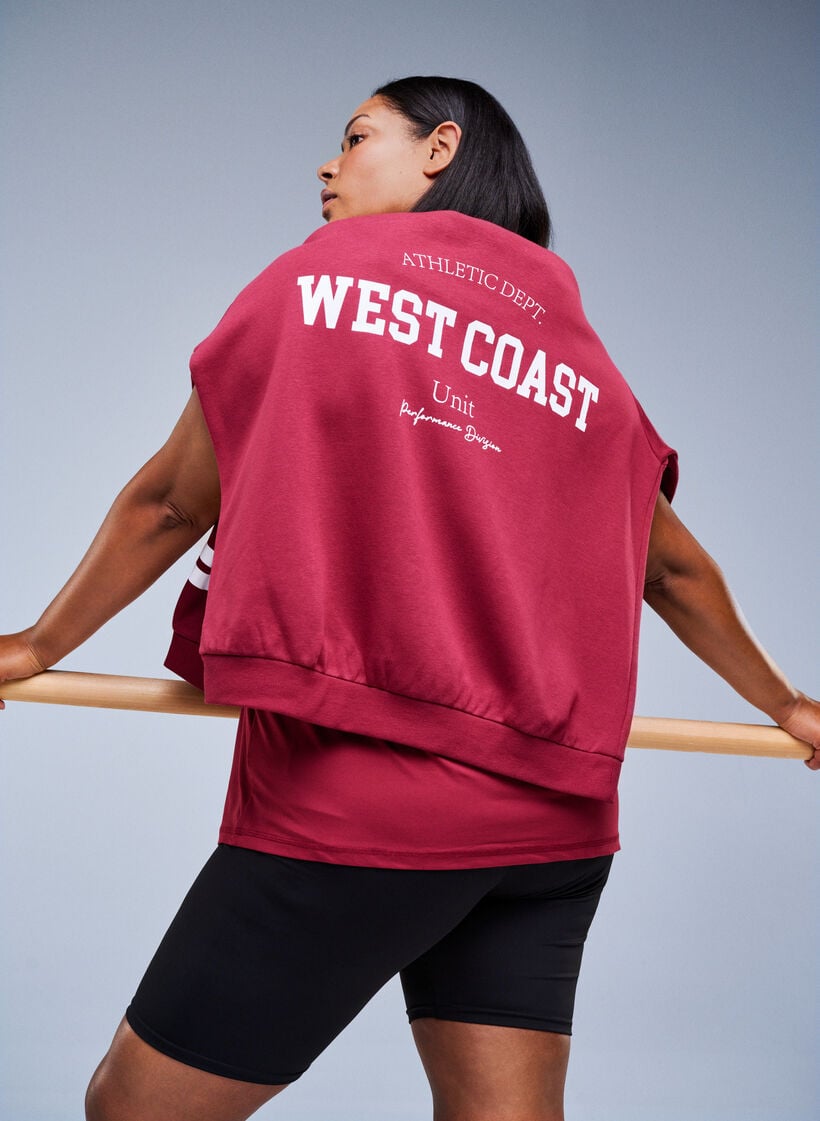 Ensfarvet tr&aelig;nings t-shirt, R&oslash;d, Image image number 0