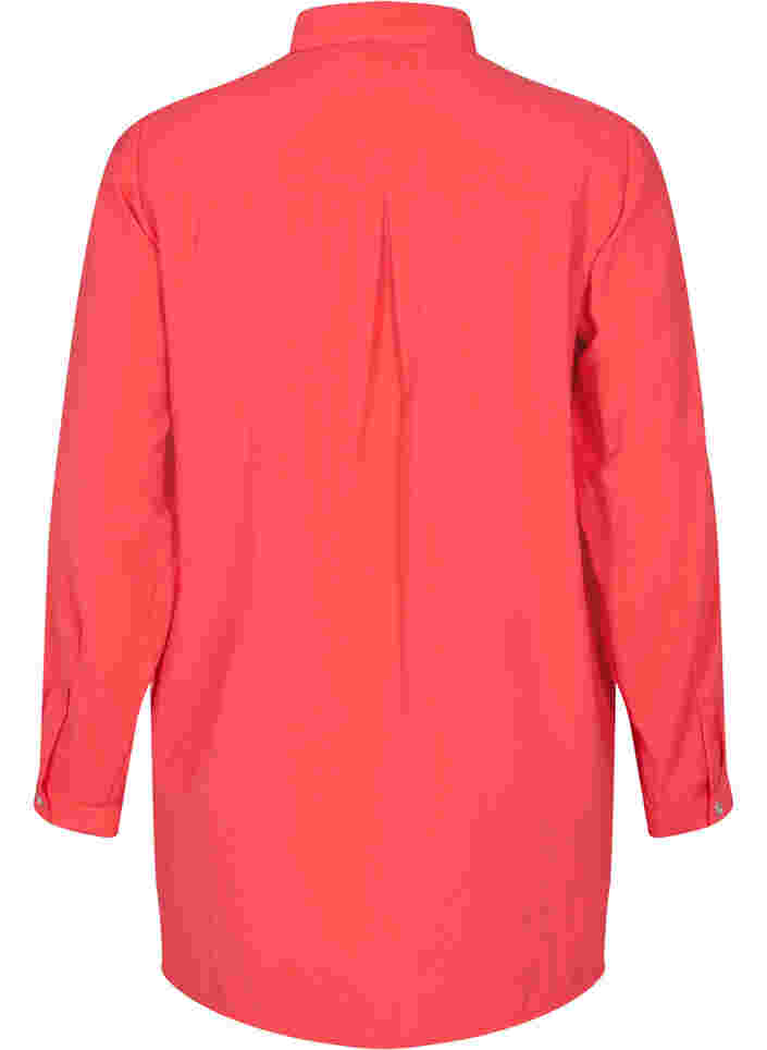 Lang skjorte i viskoseblanding, Hibiscus, Packshot image number 1