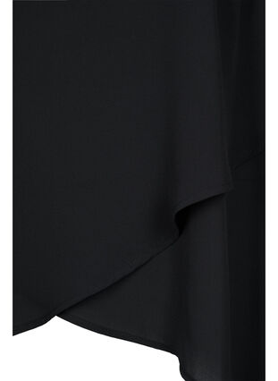 Bluse med 3/4 ærmer og v-hals, Black, Packshot image number 3