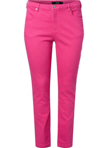 Emily jeans med normal talje og slim fit, Shock. Pink, Packshot image number 0