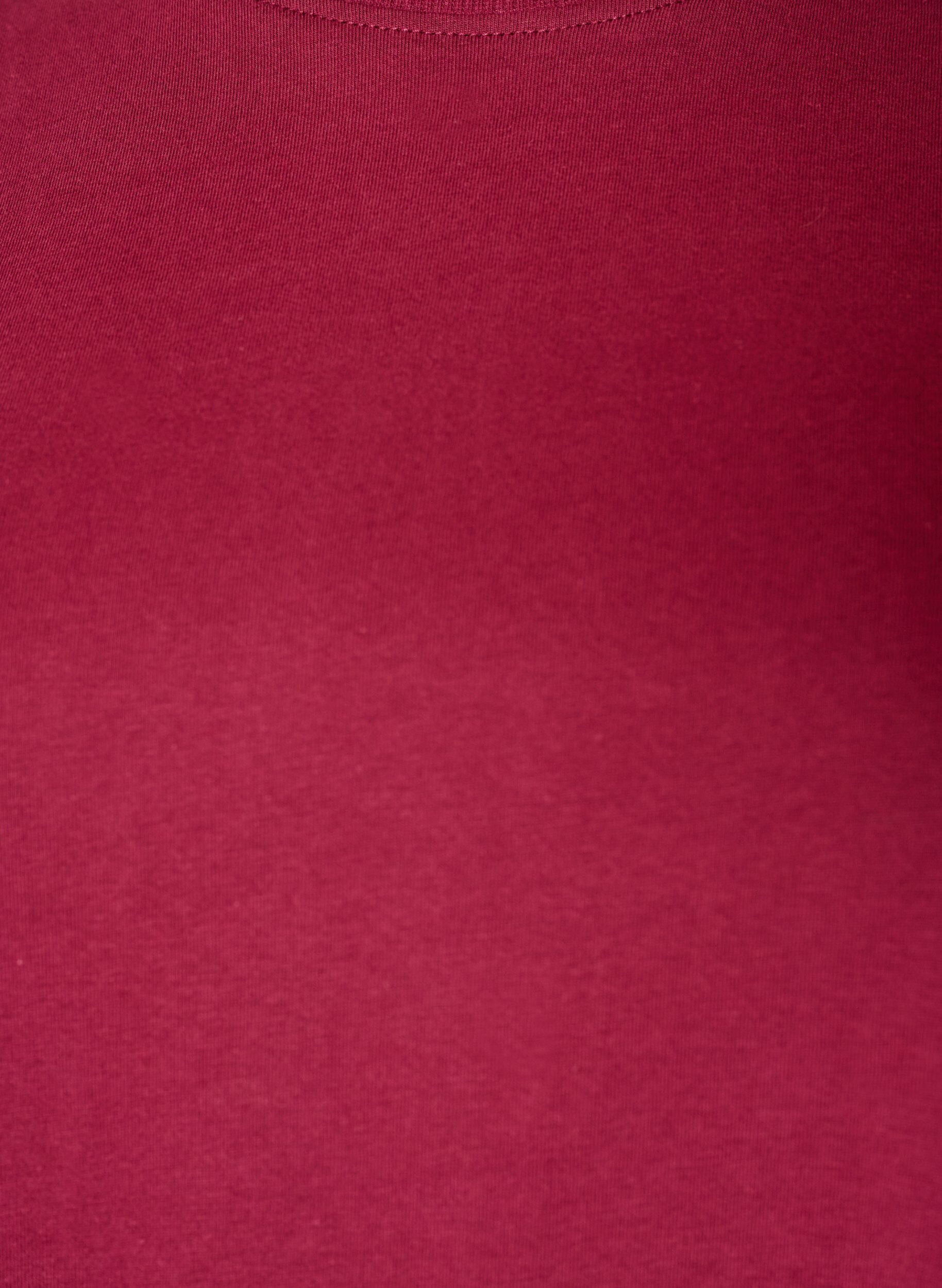 ZizziBasis t-shirt i bomuld med rund hals , R&oslash;d, Packshot image number 2