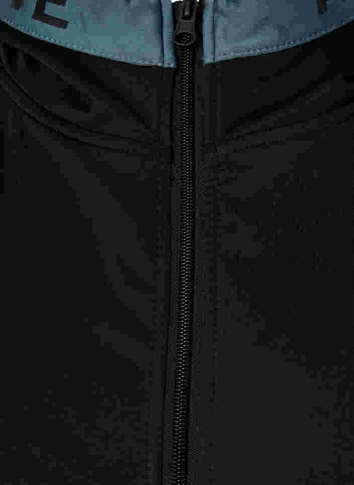 Træningscardigan med hætte, Black, Packshot image number 2