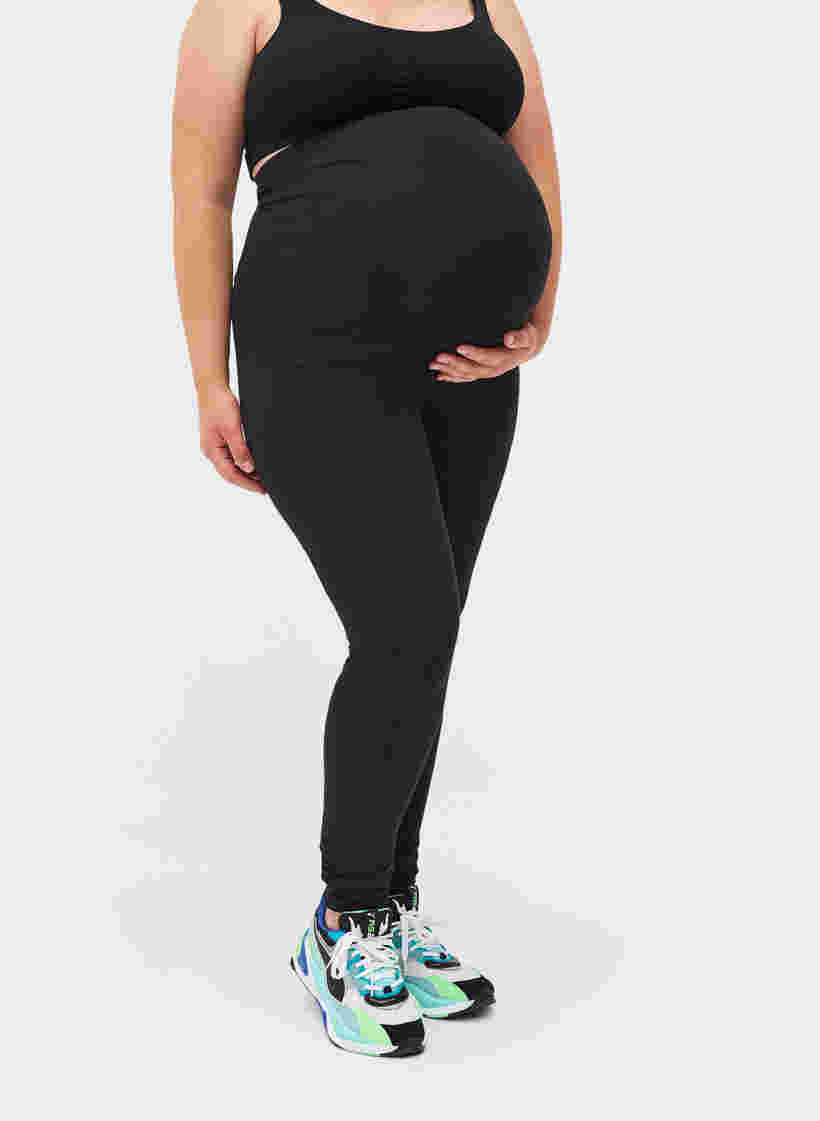 Graviditets leggings i bomuldsmix, Black, Model image number 2