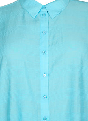 Lang skjorte i viskose med struktur, Blå, Packshot image number 2